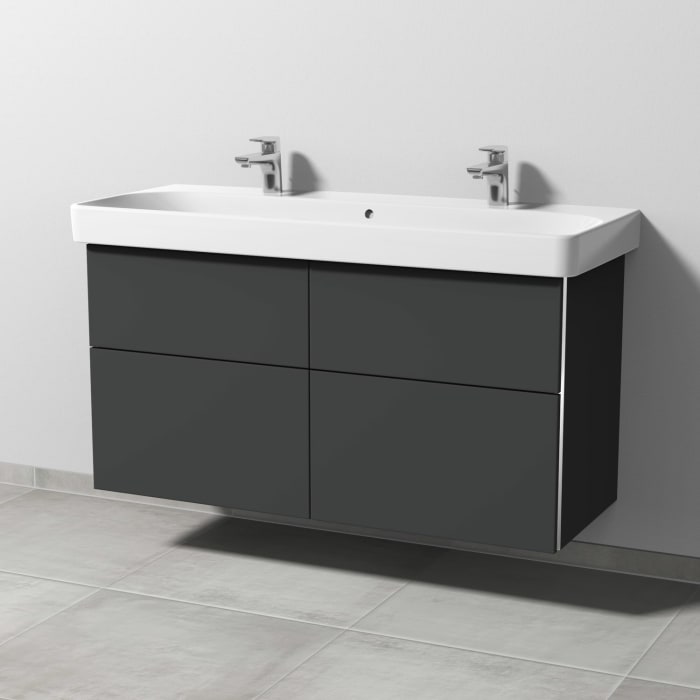 Sanipa 3way Waschtischunterbau für Keramik-Waschtisch Smyle Square 120 cm, 4 Auszüge mit Griffleisten