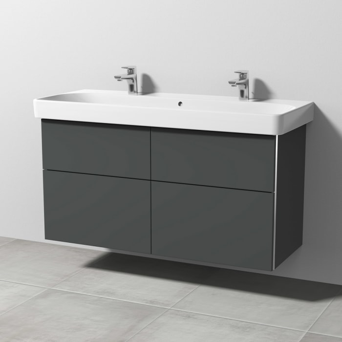 Sanipa 3way Waschtischunterbau für Keramik-Waschtisch Smyle Square 120 cm, 4 Auszüge mit Griffleisten
