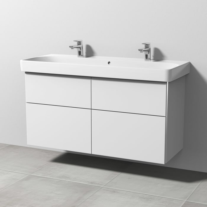 Sanipa 3way Waschtischunterbau für Keramik-Waschtisch Smyle Square 120 cm, 4 Auszüge mit Griffleisten
