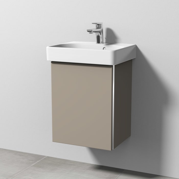 Sanipa 3way Waschtischunterbau für Keramik-Waschtisch Smyle Square 45 cm, 1 Tür, Anschlag links, mit Griffleiste