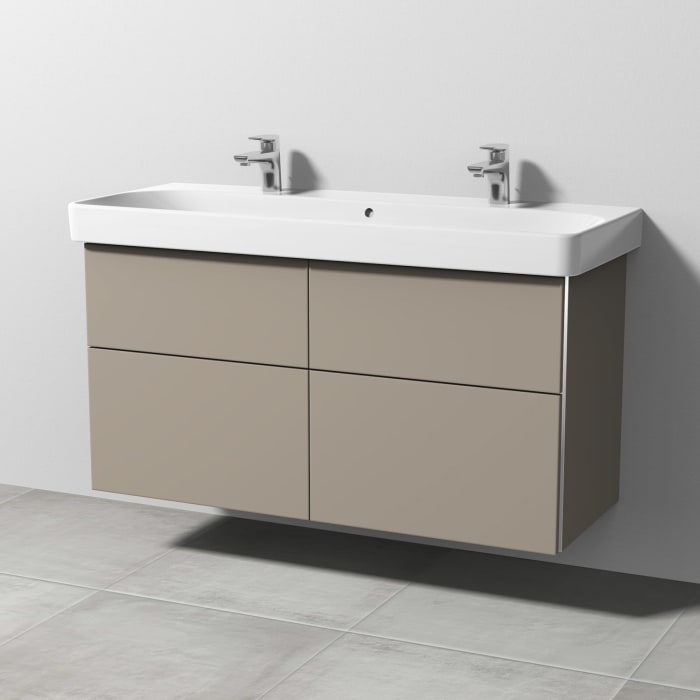 Sanipa 3way Waschtischunterbau für Keramik-Waschtisch Smyle Square 120 cm, 4 Auszüge mit Griffleisten