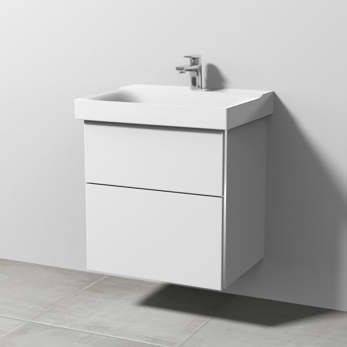 Sanipa 3way Waschtischunterbau für Keramik-Waschtisch Xeno² 60 cm, 2 Auszüge mit Griffleisten