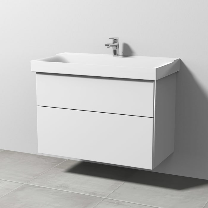 Sanipa 3way Waschtischunterbau für Keramik-Waschtisch Xeno² 90 cm, 2 Auszüge mit Griffleisten