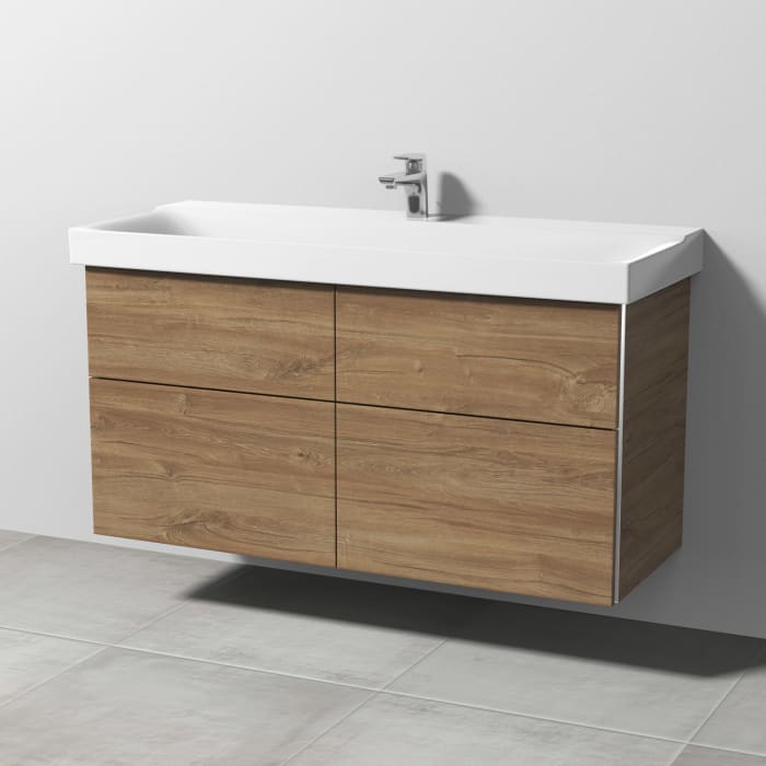 Sanipa 3way Waschtischunterbau für Keramik-Waschtisch Xeno² 120 cm, 4 Auszüge mit Griffleisten