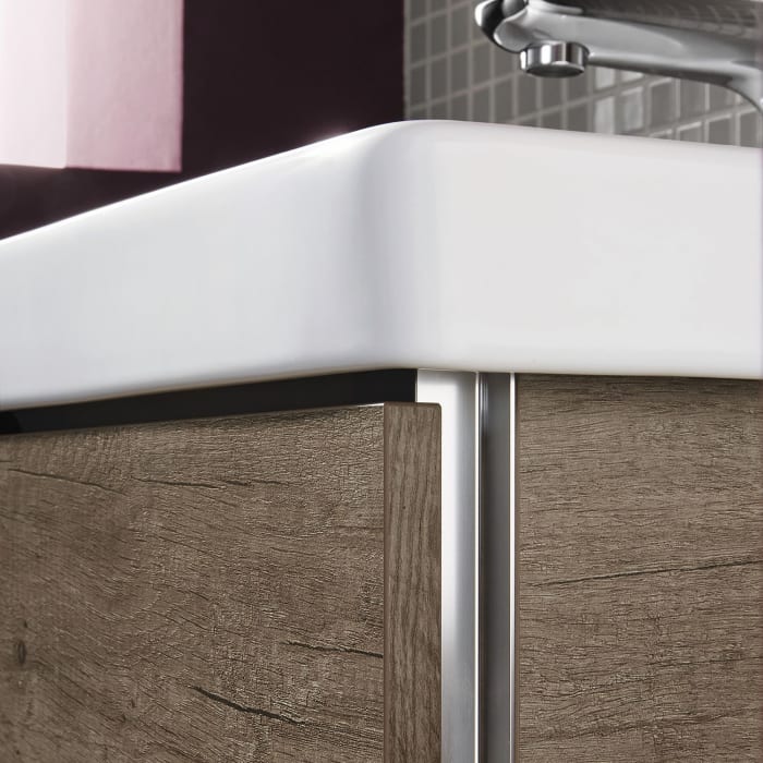 Sanipa 3way Waschtischunterbau für Keramik-Waschtisch Acanto 60 cm, flach, 2 Auszüge mit Stangengriff 0100