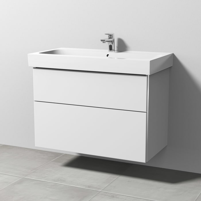 Sanipa 3way Waschtischunterbau für Keramik-Waschtisch iCon 90 cm, 2 Auszüge mit Griffleisten
