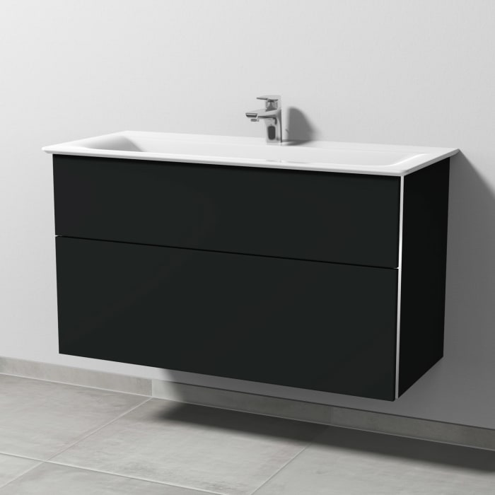 Sanipa 3way Waschtischunterbau für Keramik-Waschtisch Connect Air 104 cm, 2 Auszüge mit Griffleisten