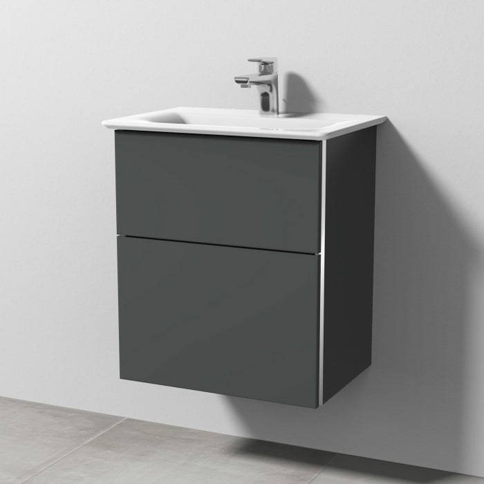 Sanipa 3way Waschtischunterbau für Keramik-Waschtisch Connect Air 54 cm, 2 Auszüge mit Griffleisten