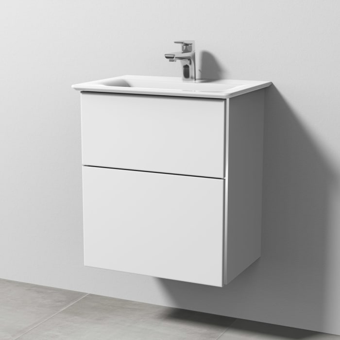 Sanipa 3way Waschtischunterbau für Keramik-Waschtisch Connect Air 54 cm, 2 Auszüge mit Griffleisten