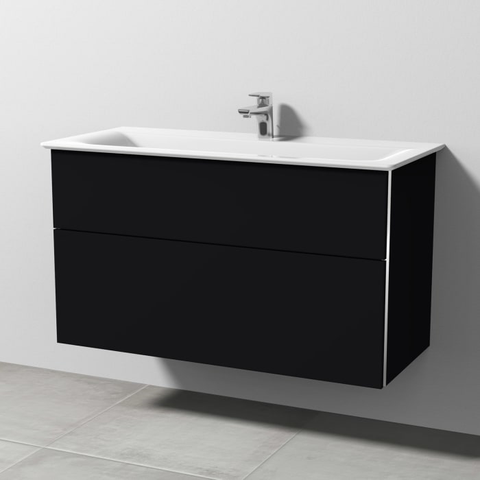 Sanipa 3way Waschtischunterbau für Keramik-Waschtisch Connect Air 104 cm, 2 Auszüge mit Griffleisten