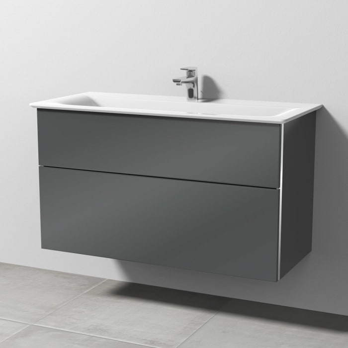Sanipa 3way Waschtischunterbau für Keramik-Waschtisch Connect Air 104 cm, 2 Auszüge mit Griffleisten