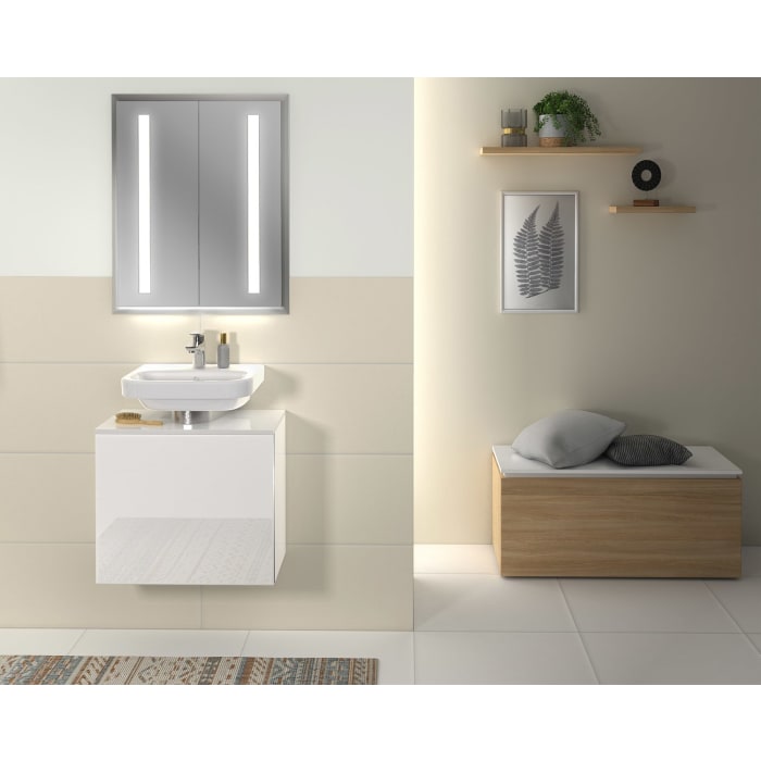 Sanipa 3way Universal-Waschtischunterbau 60 cm, 1 Auszug mit Griffleiste