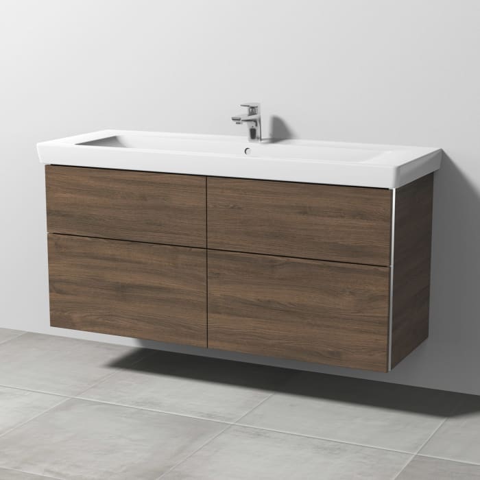 Sanipa 3way Waschtischunterbau für Keramik-Waschtisch Subway 2.0 130 cm, 4 Auszüge mit Griffleisten