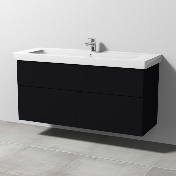 Sanipa 3way Waschtischunterbau für Keramik-Waschtisch Subway 2.0 130 cm, 4 Auszüge mit Push to open