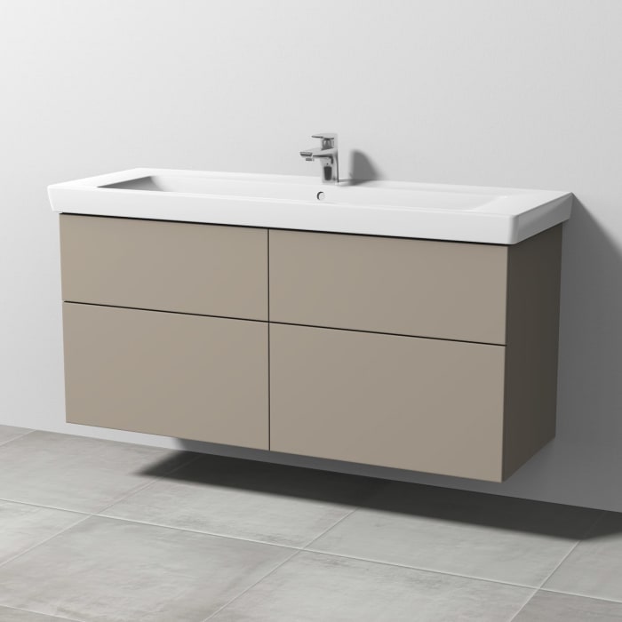 Sanipa 3way Waschtischunterbau für Keramik-Waschtisch Subway 2.0 130 cm, 4 Auszüge mit Push to open