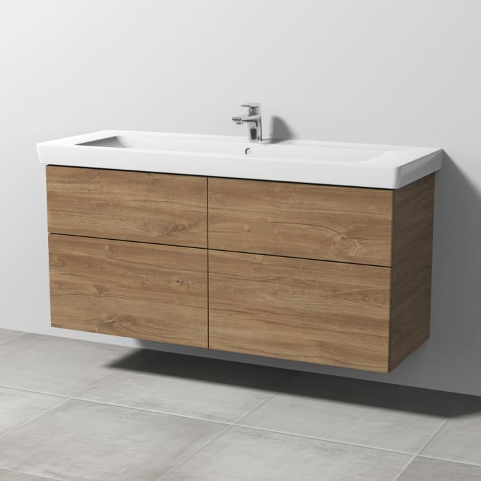 Sanipa 3way Waschtischunterbau für Keramik-Waschtisch Subway 2.0 130 cm, 4 Auszüge mit Push to open