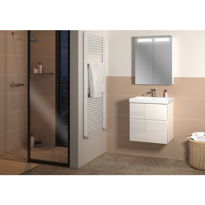 Sanipa 3way Waschtischunterbau für Keramik-Waschtisch Avento 60 cm, 2 Auszüge mit Griffleisten