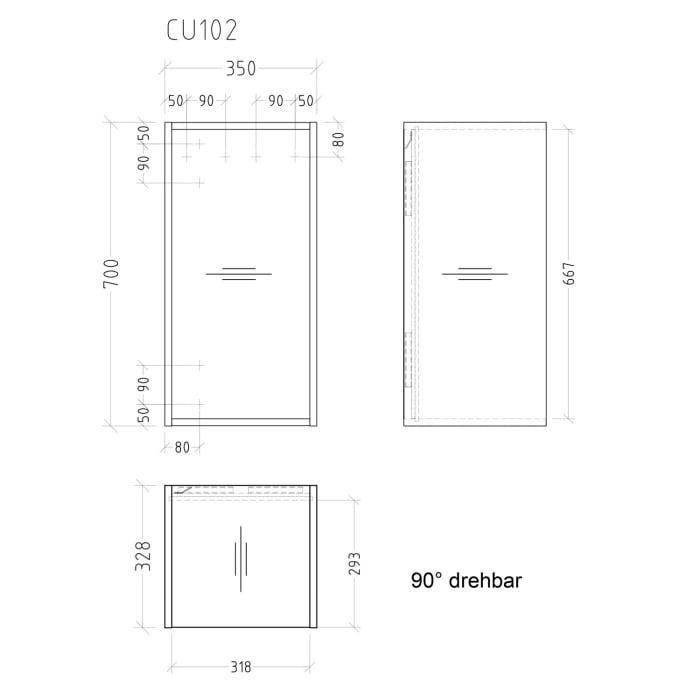 Sanipa Cubes Regalmodul offen 35 x 70 x 32,8 cm