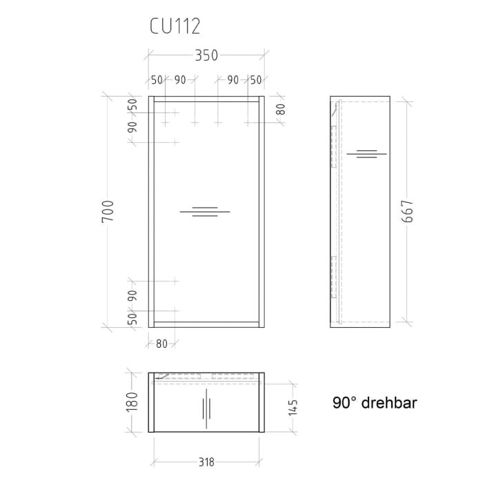 Sanipa Cubes Regalmodul offen 35 x 70 x 18 cm