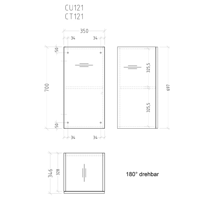 Sanipa Cubes Schrankmodell mit Tür 35 x 70 x 34,6 cm