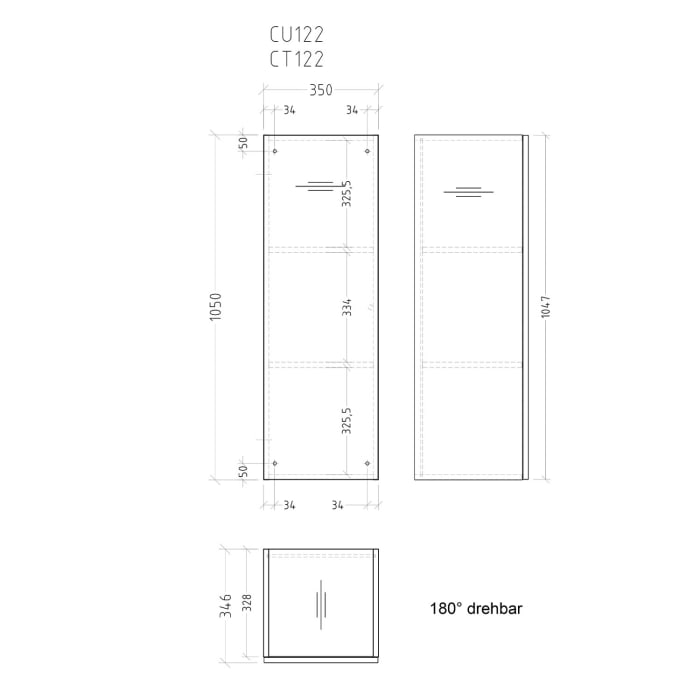 Sanipa Cubes Schrankmodell mit Tür 35 x 105 x 34,6 cm