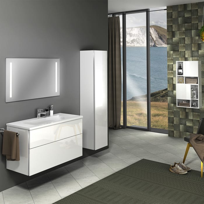 Sanipa Reflection Badspiegel LUCY 100 cm mit warmwhite LED-Beleuchtung und flachem Design