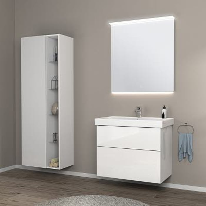 Sanipa Reflection Badspiegel LUCA 80 mit dimmbarer LED-Beleuchtung und den Maßen 80 x 84 cm