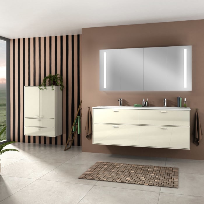 Sanipa Reflection Aluminium-Spiegelschrank ALEX 160 mit LED-Beleuchtung