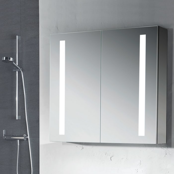 Sanipa Reflection Aluminium-Spiegelschrank ALEX 80 mit LED-Beleuchtung