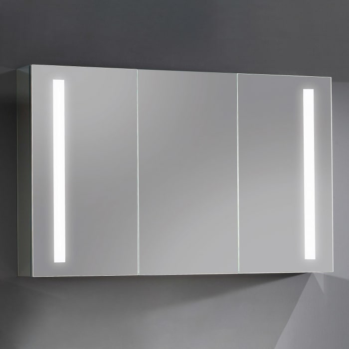 Sanipa Reflection Aluminium-Spiegelschrank ALEX 120 mit LED-Beleuchtung, Mitteltür Rechts
