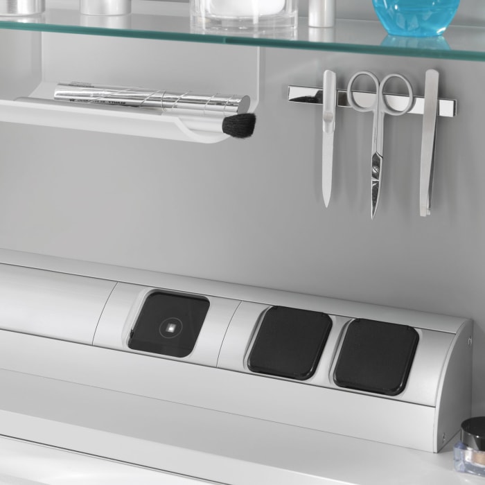 Sanipa Reflection Aluminium-Spiegelschrank ALEX 130 mit LED-Beleuchtung, Mitteltür Rechts