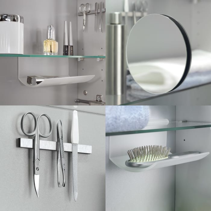 Sanipa Reflection Aluminium-Spiegelschrank ALEX 100 mit LED-Beleuchtung mit Lichtsteuerung