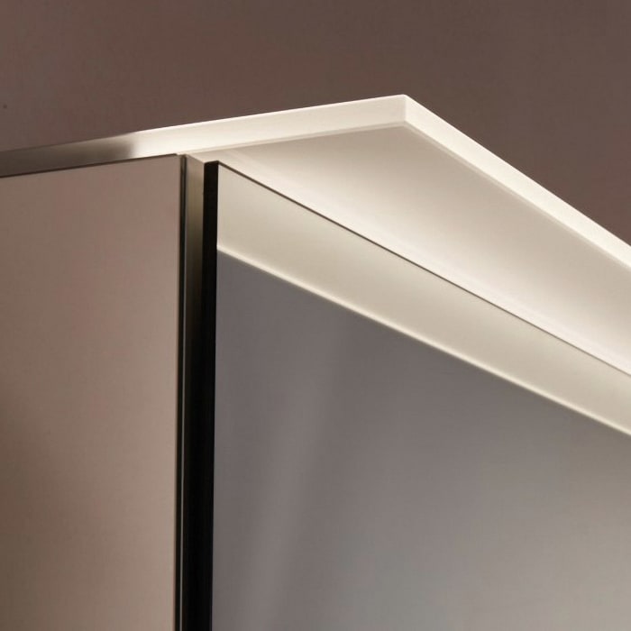 Sanipa Reflection Aluminium-Spiegelschrank ANNY 80 mit LED-Lichtsegel