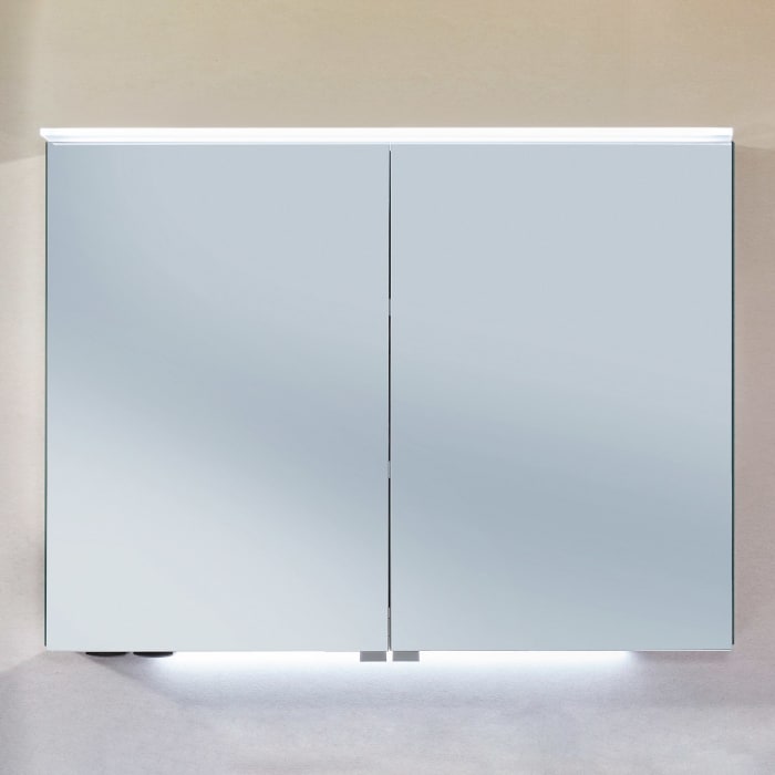 Sanipa Reflection Aluminium-Spiegelschrank ANNY 100 mit LED-Lichtsegel