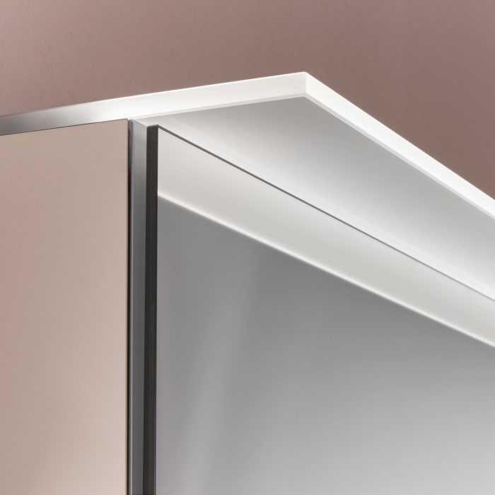 Sanipa Reflection Aluminium-Spiegelschrank ANNY 60 mit LED-Lichtsegel, mit Lichtsteuerung