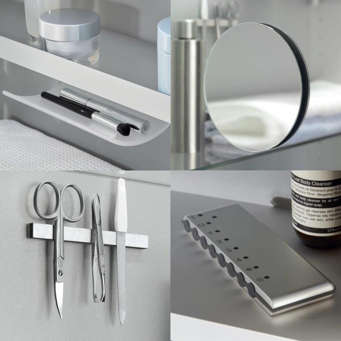 Sanipa Reflection Aluminium-Spiegelschrank ANNY 60 mit LED-Lichtsegel, mit Lichtsteuerung