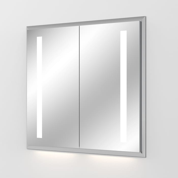 Sanipa Reflection Aluminium-Wandeinbau-Spiegelschrank WILMA 85 mit LED-Beleuchtung