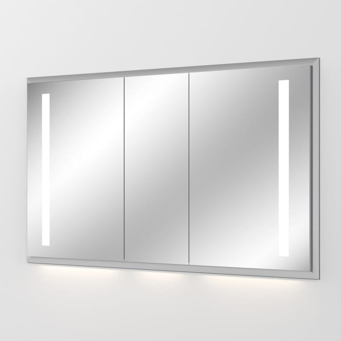 Sanipa Reflection Aluminium-Wandeinbau-Spiegelschrank WILMA 135 mit LED-Beleuchtung