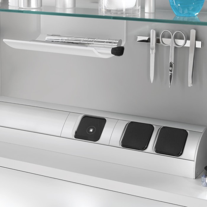 Sanipa Reflection Aluminium-Wandeinbau-Spiegelschrank WILMA 135 mit LED-Beleuchtung