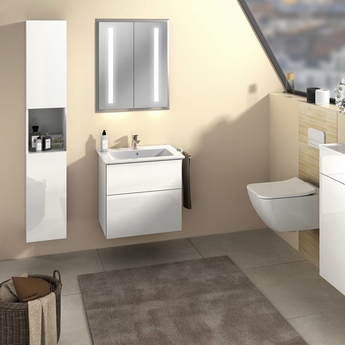 Sanipa Reflection Aluminium-Wandeinbau-Spiegelschrank WILMA 65 mit LED-Beleuchtung