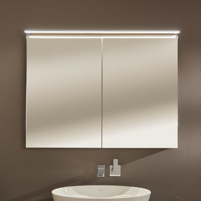 Sanipa Reflection Spiegelschrank MALTE 100 mit LED-Aufsatzleuchte