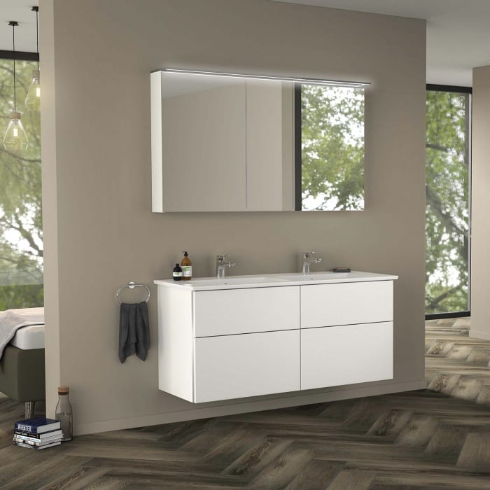 Sanipa Reflection Spiegelschrank MALTE 130 mit LED-Aufsatzleuchte