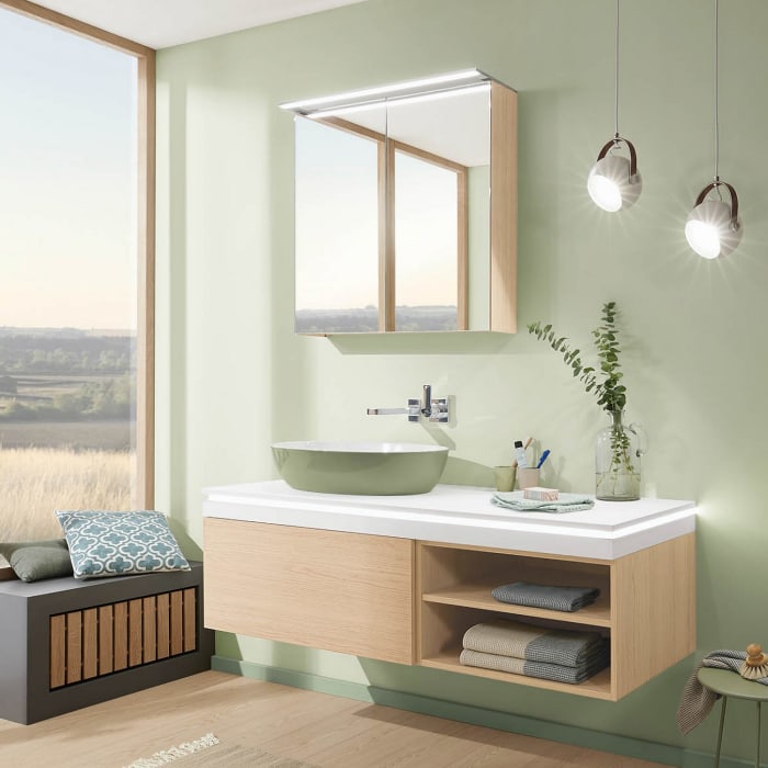 Sanipa Reflection Spiegelschrank MALTE 80 mit LED-Aufsatzleuchte