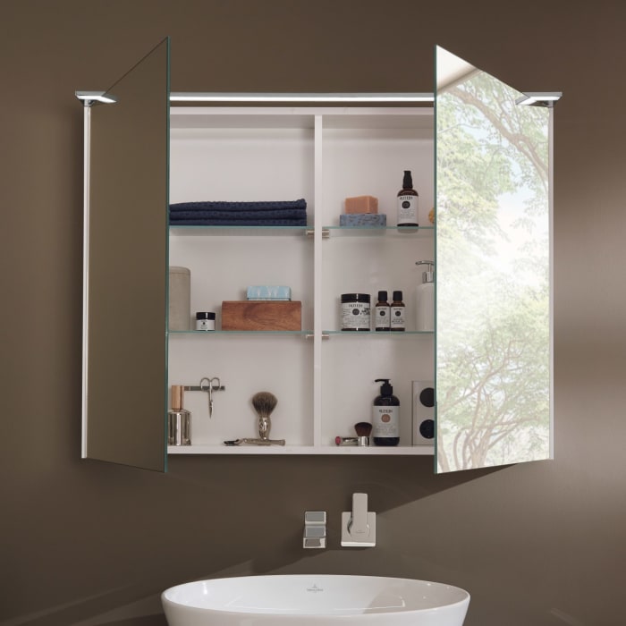 Sanipa Reflection Spiegelschrank MALTE 100 mit LED-Aufsatzleuchte