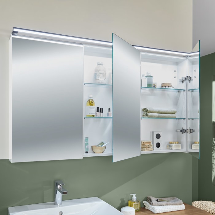 Sanipa Reflection Spiegelschrank MALTE 120 mit LED-Aufsatzleuchte