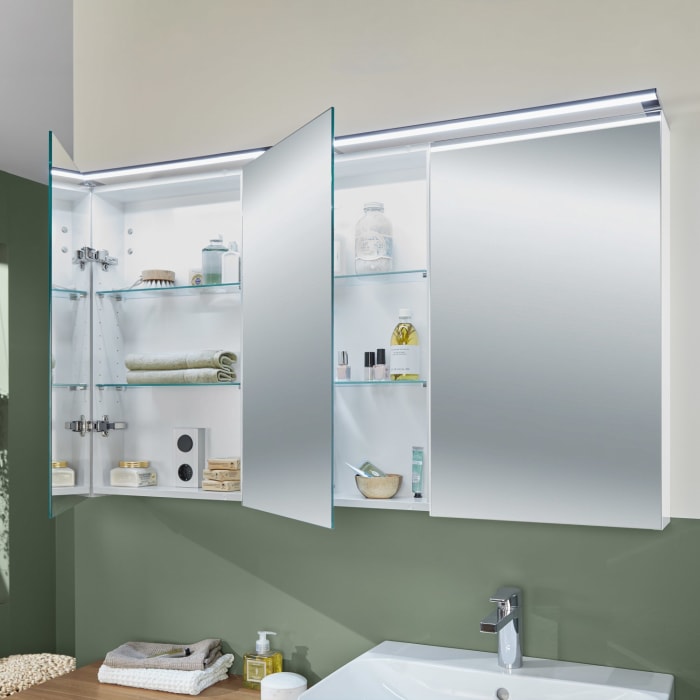 Sanipa Reflection Spiegelschrank MALTE 120 mit LED-Aufsatzleuchte