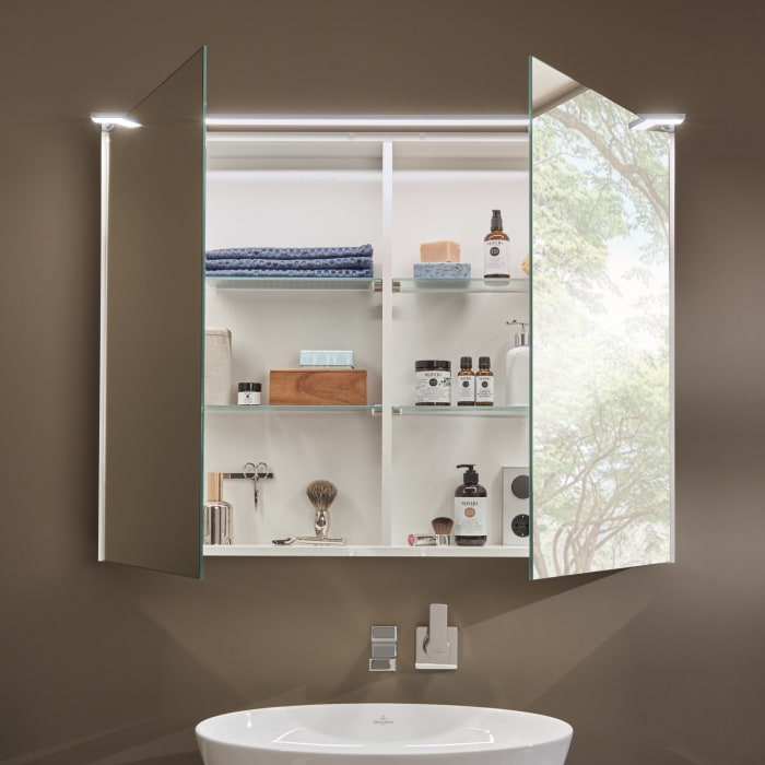 Sanipa Reflection Spiegelschrank MALTE 100 mit LED-Aufsatzleuchte