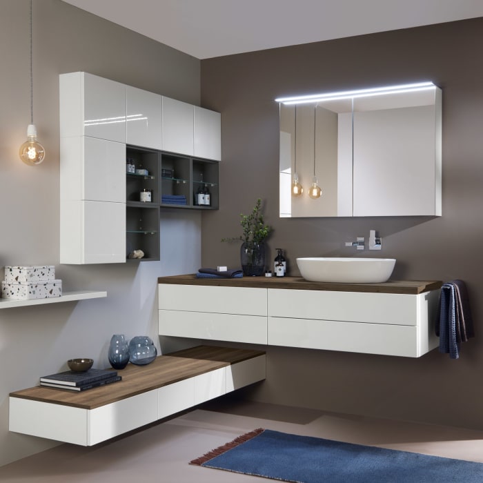 Sanipa Reflection Spiegelschrank MALTE 100 mit LED-Aufsatzleuchte