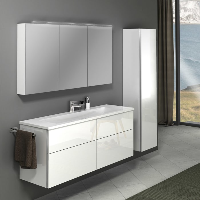 Sanipa Reflection Spiegelschrank MILLA 130 mit LED-Aufsatzleuchte