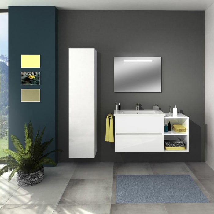 Sanipa Solo One Euphoria Waschtischkombination mit Keramikwaschtisch 78 cm, 2 Auszüge